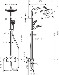 Душевая система Hansgrohe Crometta (26781000) хром