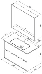 Фото Зеркало с LED подсветкой Aquanet Милан (00306375) Черный