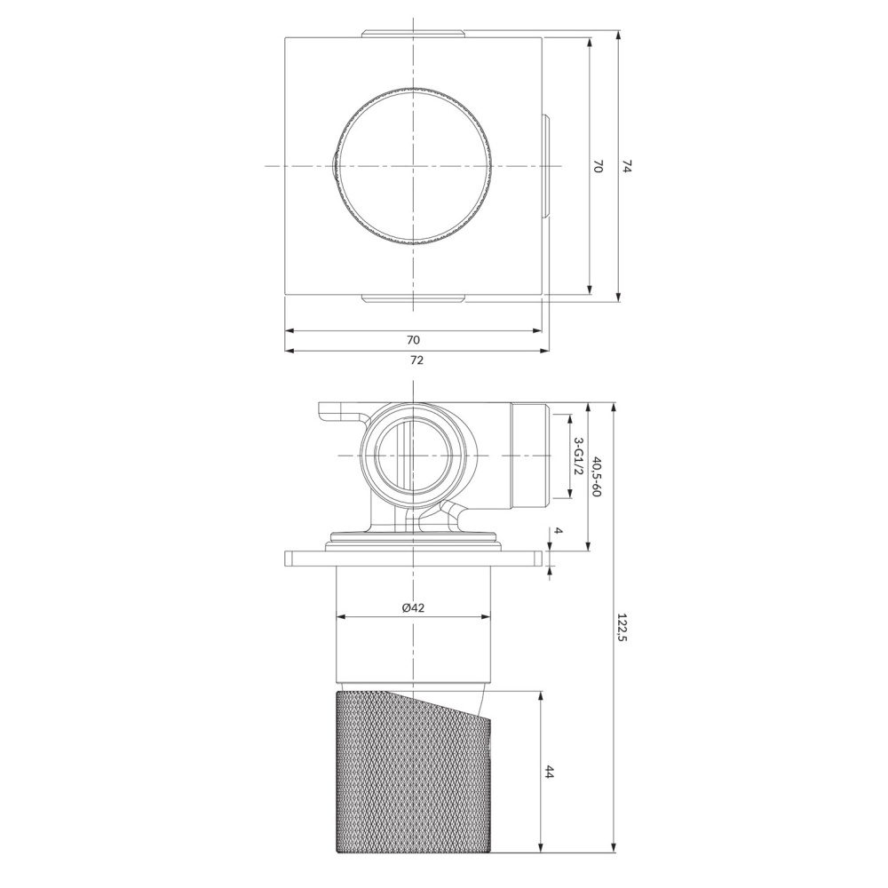 Смеситель для душа скрытого монтажа OMNIRES CONTOUR CT8045AT (антрацит)