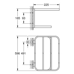 Полка для полотенец с держателем Grohe Selection 41066GL0, 60 cм, золото глянец