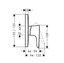 Фото Смеситель для душа Hansgrohe PuraVida (15665400) хром, белый