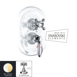 Смесители для душа Термостат Nicolazzi Termostatico Half Dome Crystal 4909CO93 хром/золото для душа