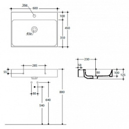 Раковина Kerasan Cento 353101 (60 см)