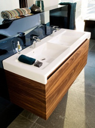 Фото Раковина двойная 130 см Roca Stratum (327630000) белый