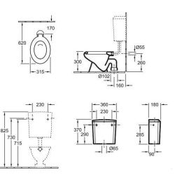Унитаз напольный детский 76460301 VILLEROY&BOCH O'NOVO, 315x510 мм