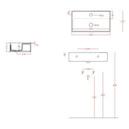 Раковина накладная 55 см ArtCeram Scalino (SCL006 01 00) белый