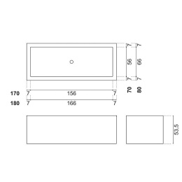 Antonio Lupi Biblio BIBLIO13 Bianco/cr Ванна пристенная (2панели) 180х80х53.5см, цвет: белый