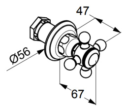 Фото Встраиваемый вентиль Kludi Adlon (518034520) золото