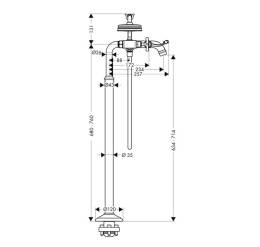 Фото Смеситель Axor Montreux 16547820 напольный, шлифованный никель