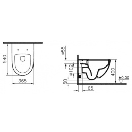 Инсталляция Geberit с безободковым унитазом Vitra Sento 7748B003-0075, сиденье микролифт Vitra Sento