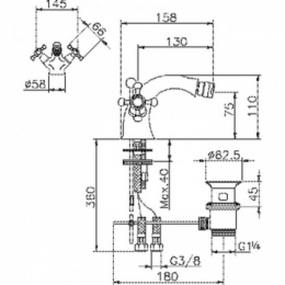 Смеситель для биде Cisal Victorian VT00055027