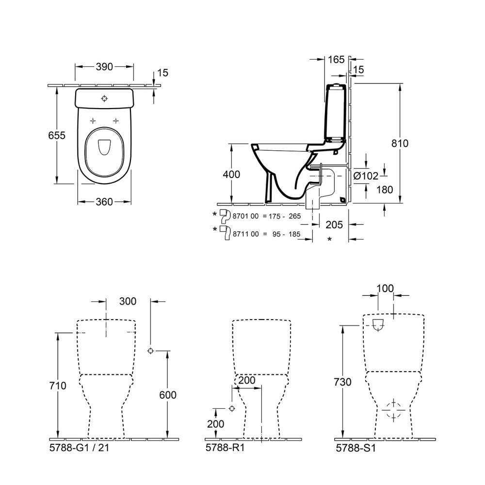 Villeroy & Boch O.novo 5788S101 - Керамический бачок для унитаза DualFlush