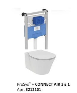 Инсталляция Ideal Standard ProSys E212101 с унитазом Connect Air AquaBlade E005401, сиденье микролиф