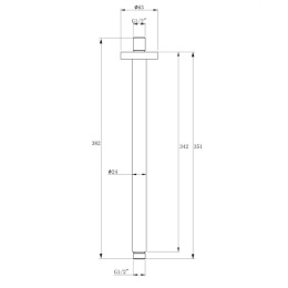 Omnires RS21CR Кронштейн душевой потолочный (хром)