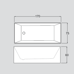 Фото Акриловая ванна 170x75 Gruppo Treesse (V375BL) прямоугольная, отдельностоящая