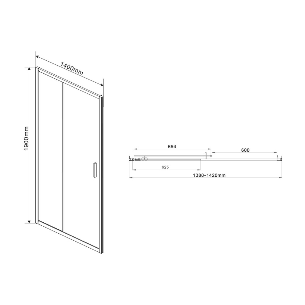 Душевая дверь Vincea Garda (VDS-1G140CL) хром