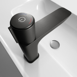 Фото Смеситель для умывальника с инновационным управлением Push Control графит IDDIS Slide (SLIGMBTi01)