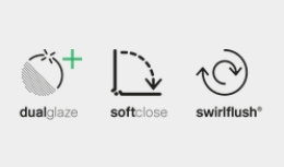 Унитаз подвесной GSI PURA ECO 880726 35 см х 55 см, Swirlflush, цвет Чёрный матовый