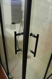 Фото Душевой уголок Cezares ECO-O-A-2-90-C-NERO, 90 х 90 х 190 см, стекло прозрачное