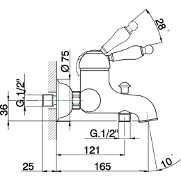 Смеситель для ванны Cisal Arcana Empress EM00013021, хром