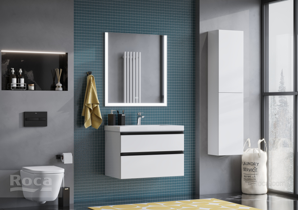 Фото Тумба под раковину Roca Domi (A857459806) белый глянцевый