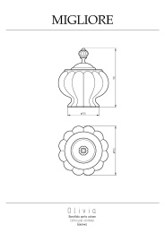 Фото Migliore Olivia 17542 Баночка h12xD16 см, керамика белая с декором платина, хром
