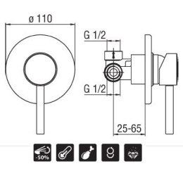 Фото NOBILI Live LV00108IX Смеситель для душа (мат.нерж.сталь)