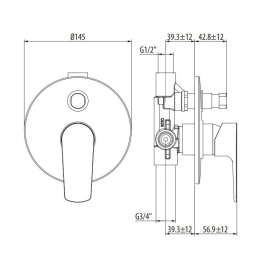 Смеситель для ванны 3034/30C0cr H2omix3000 GATTONI
