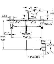 Grohe Allure Brilliant 20342000 Смеситель для раковины, на 3 отверстия