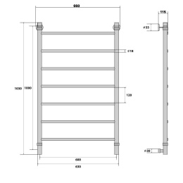 Водяной полотенцесушитель Energy Classic 100х60