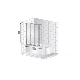 Шторка для ванной Cerutti SPA BOUNA-B (130х140)