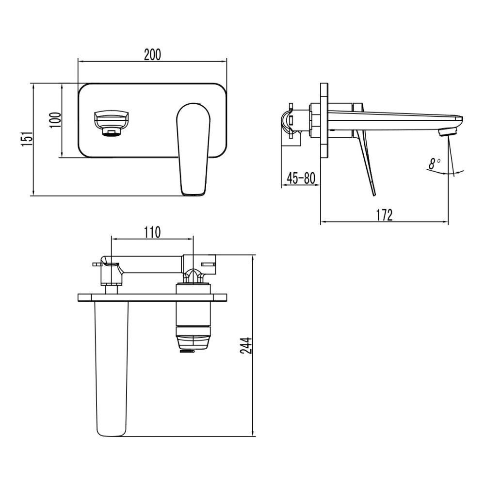 Смеситель для раковины Lemark Bronx (LM3726BL) черный
