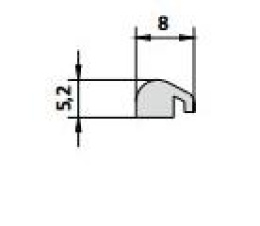 Kermi  Пороговая планка полукруглая с комплектом уголков silber hochglanz 1шт