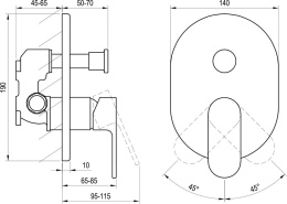 Смеситель встроенный Ravak Chrome (X070433), черный