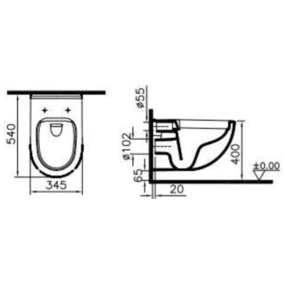 Подвесной унитаз Vitra (7759B003-0075) белый