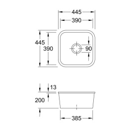 Мойка кухонная Villeroy&Boch Cisterna 50 U 44.5 см 670301R1 под столешницу