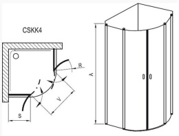 Душевой уголок Ravak Chrome (3Q140100Z1), белый