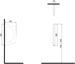 Перегородка для писсуара Bien Neptun NPPA06801V00W3000