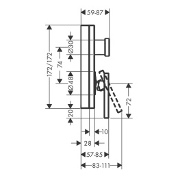 Axor Edge 46450990 Встраиваемый смеситель для ванны, с защитой по станд. EN1717 (внешняя часть) , цв