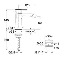 Cristina KING KG31051 Смеситель для биде