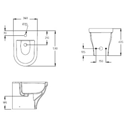 Напольное биде Ideal Standard Washpoint W811701