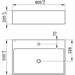 Раковина Keuco Edition 90 39062908001, серый