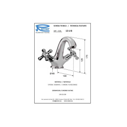Смеситель для раковины Remer RR 13LIB DO золото