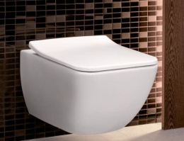 Подвесной унитаз Villeroy&Boch Legato 5663RSR1 безободковый, с крышкой сидением Slim Seat, с функцие