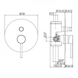 Фото Смеситель для ванны Gattoni Circle Two 9134/91 матовый белый