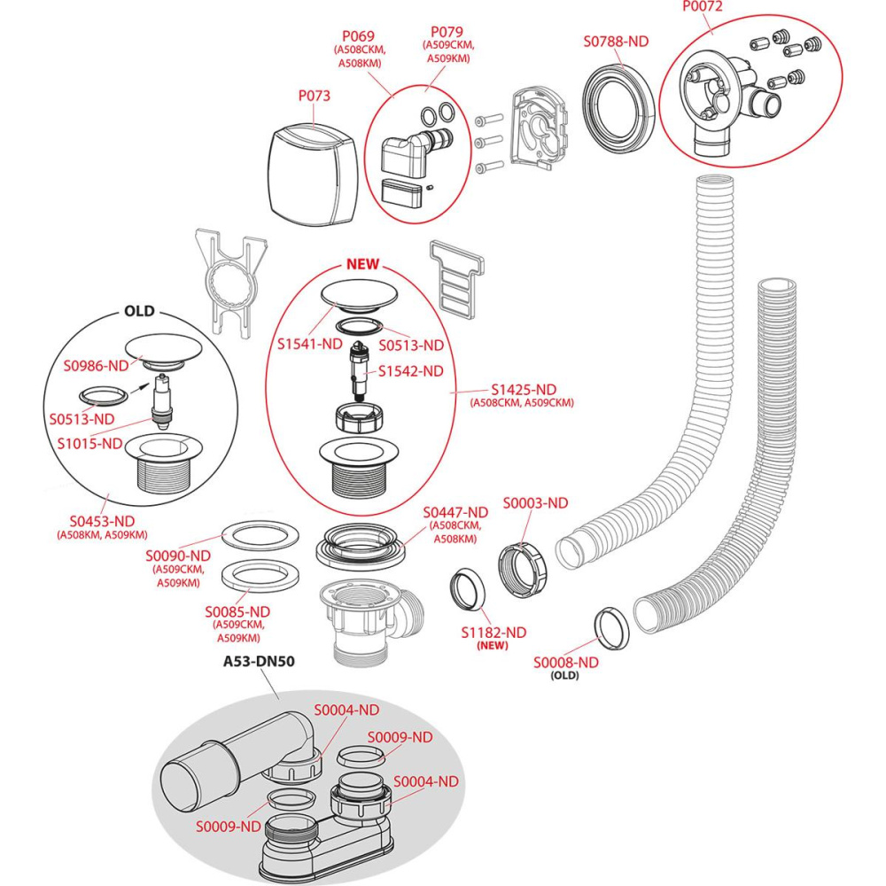 Фото Alcaplast Сифон для ванны CLICK/CLACK с напуском воды через перелив, хром, A508CKM-100