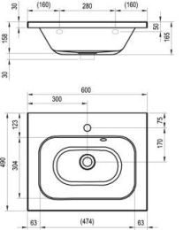 Умывальник Ravak Chrome (XJG01260000), белый