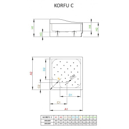 Акриловый поддон для душа Radaway Korfu C 90x90x48 белый 4C99400-03