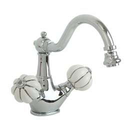 Фото Migliore Olivia 19011 Смеситель для биде, "click-clack", бел. с декором платина/хром