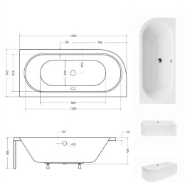 Акриловая ванна 150x75 Besco (WAV-150-NP)